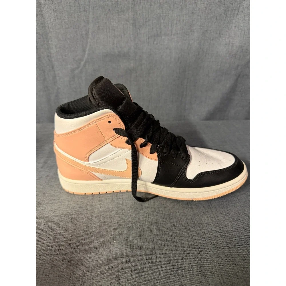 Nike Air Jordan 1 Mid Crimson Tint White/Arctic Orange Black 554724-133 Mens 8.5